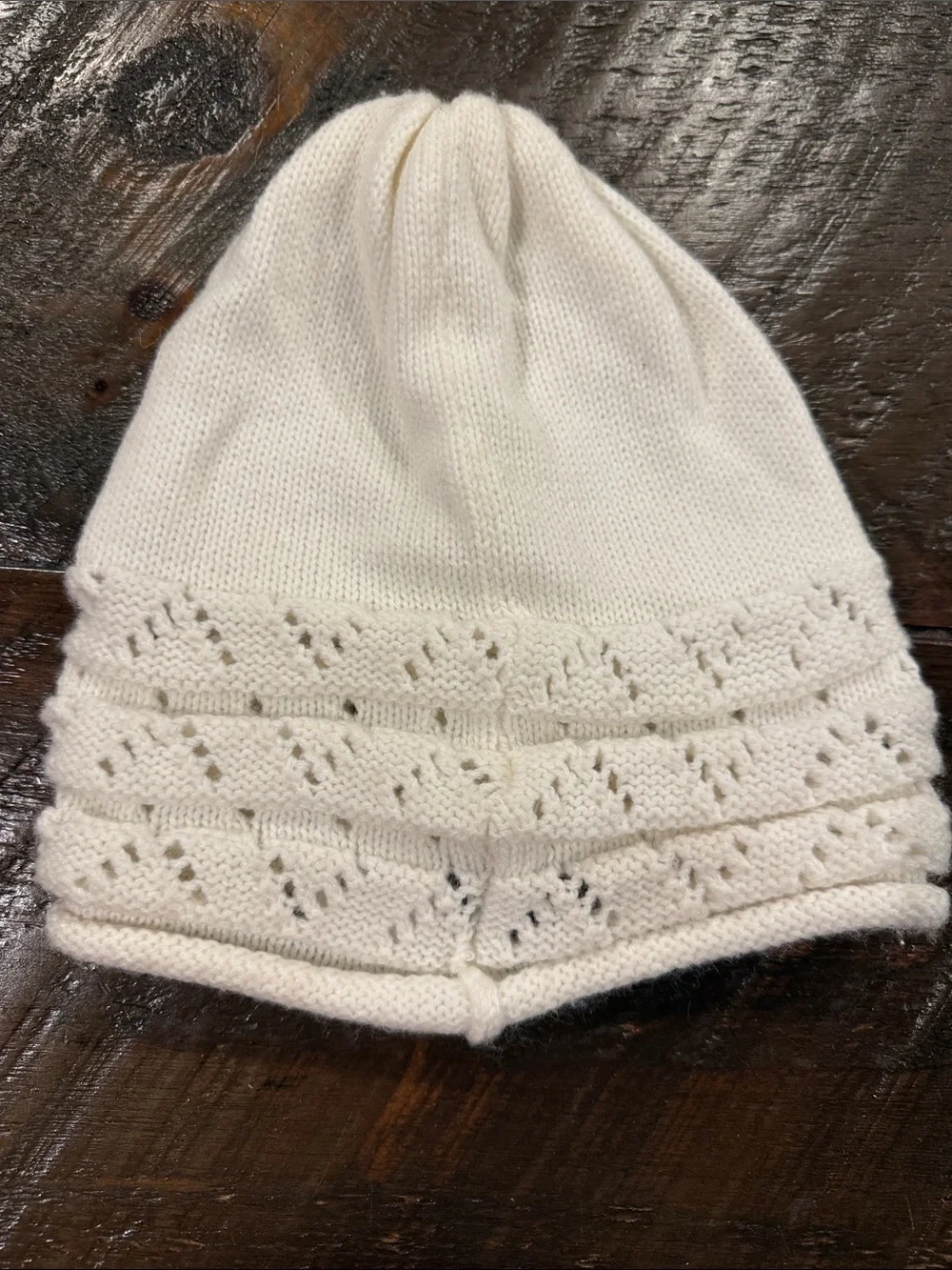 Charming Charlie Cream Knit Beanie with Gem Embellishments